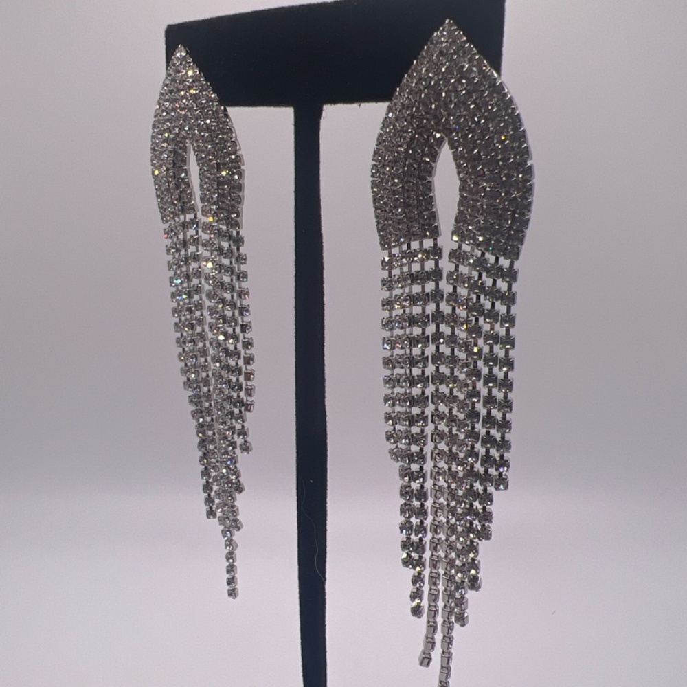 Rhinestone Statement Earrings - image 4